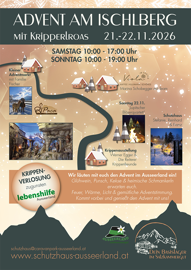 Schutzhaus Ausseerland Advent am Ischlberg mit Kripperlroas Bad Aussee